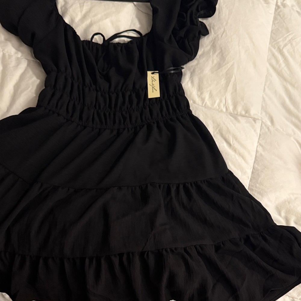 Elegant Black Ruffled Dress